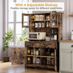 Freestanding Hutch Kitchen Pantry Storage Cabinet for Kitchen, Living Room - N/A