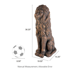Glitzhome 36.25"H Oversized MGO Bronze/White/Black Guardian Sitting Lion Garden Statue