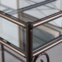LinonLinon Angelica Glass-top Metal Vanity Set