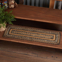 Espresso Jute Stair Tread or Table Runner Rect Latex 8.5x27