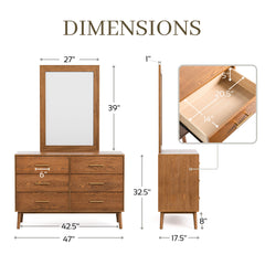 Furniture of America Beau Midcentury 5-Piece Walnut Low Profile Queen Bedroom Set