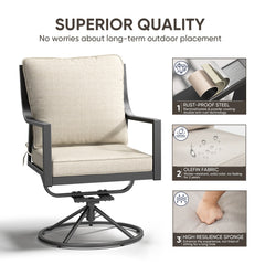Meyreso Metal Frame Dining Chairs with Beige Cushions (4-Pack) - 4-Pack