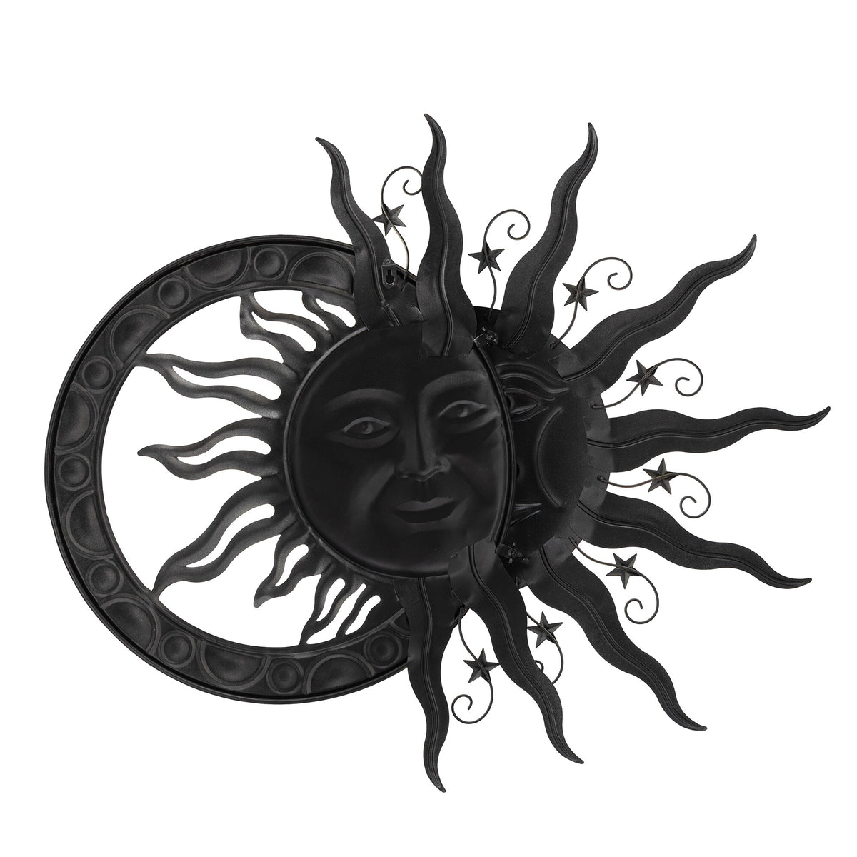 Glitzhome 33.5"L Metal Sun and Moon Wall Décor